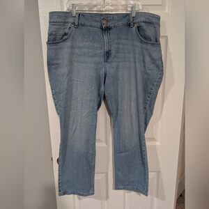 Lee Plus Light Wash Regular Fit Straight Leg Mid Rise Jeans in Size 22W Petite